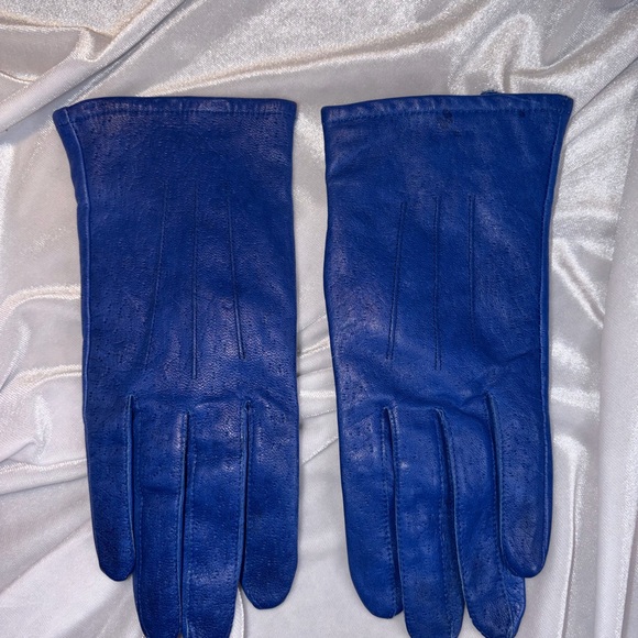 Vintage Hudson’s Bay Company Blue Leather Women’s Gloves – Size 8 | 💙 - Picture 4 of 8